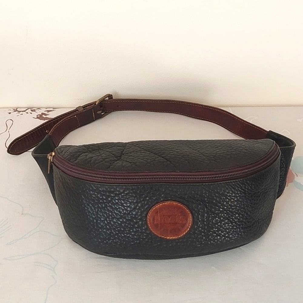 Vintage Roots black / brown leather fanny pack waist bag